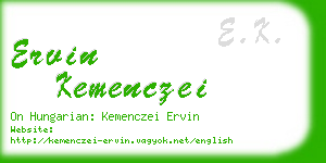 ervin kemenczei business card